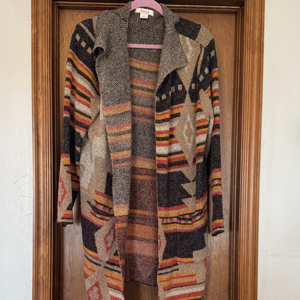 Natural Reflections Multicolor Geometric Cardigan